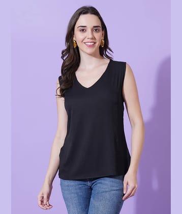 Kintu Parantu Women's Crepe Tank Top ( Black )