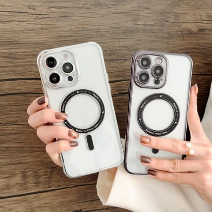 iPhone Series High Quality Luxury Translucent Magsafe Case With Camera Protection-iPhone 14 Plus / Black