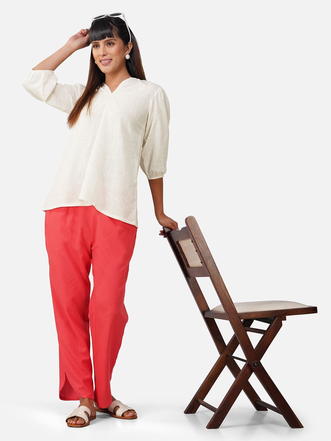 Casual Solid Co-ord Set for Women-S