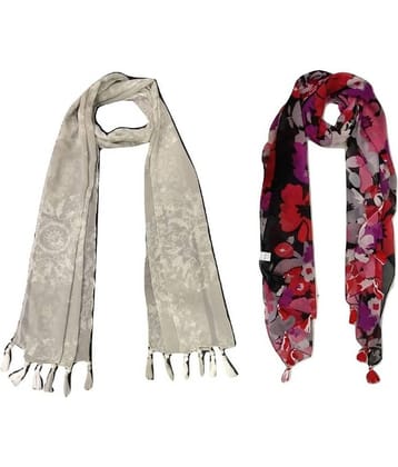 stolevilla Multi Printed Poly Cotton Yarn Stoles ( Pack of 2 )
