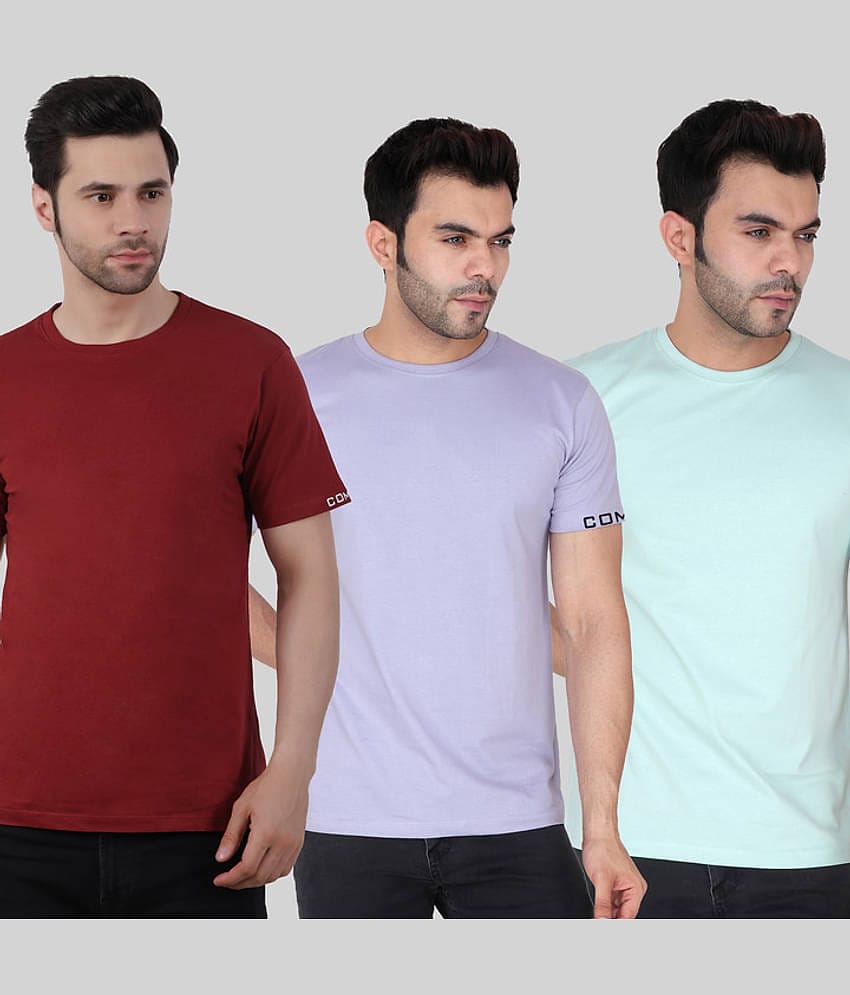 Comey Pack of 3 100% Cotton Regular Fit Men's T-Shirt ( Multicolor )