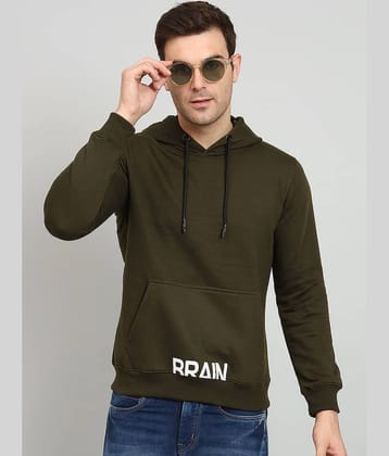OGEN Cotton Blend Hooded Men's Sweatshirt - Olive ( Pack of 1 )