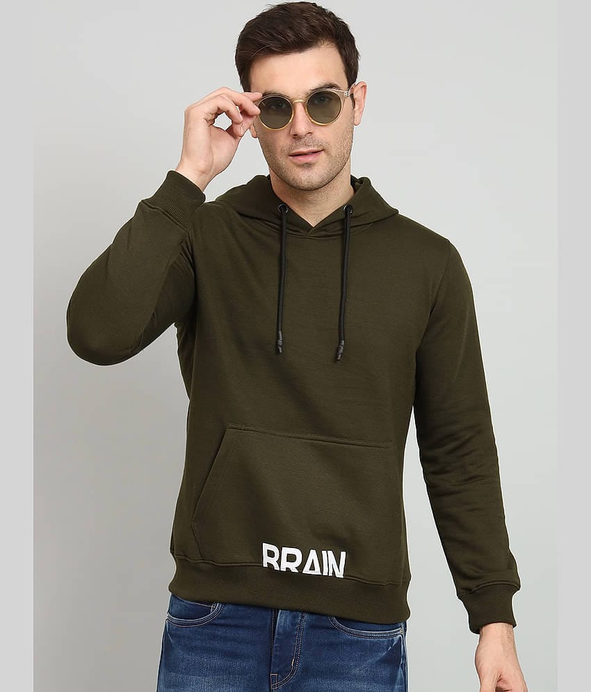 OGEN Cotton Blend Hooded Men's Sweatshirt - Olive ( Pack of 1 )