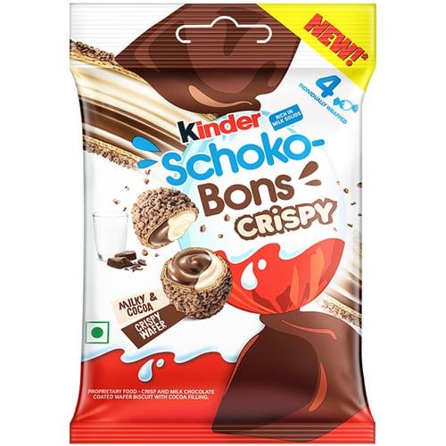 Kinder Schoko Bons Crispy - Milky & Cocoa, Crispy Wafer, 22.4 gm
