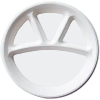 12 Inch Bagasse 4CP Compartment Meal Plate - 15 Pcs