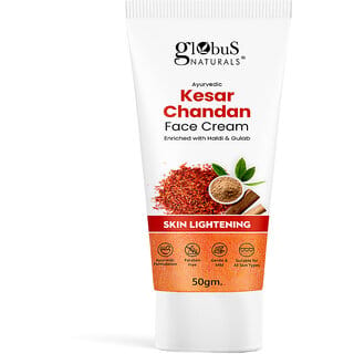 Globus Naturals Daily Glow Kesar Chandan Face Cream with SPF - Skin Brightening for All Skin Types, 50g