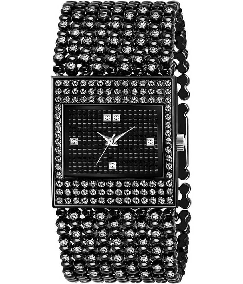 Viser Black Metal Analog Womens Watch
