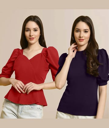 Fabflee Women's Polyester Regular Top ( Multi Color )
