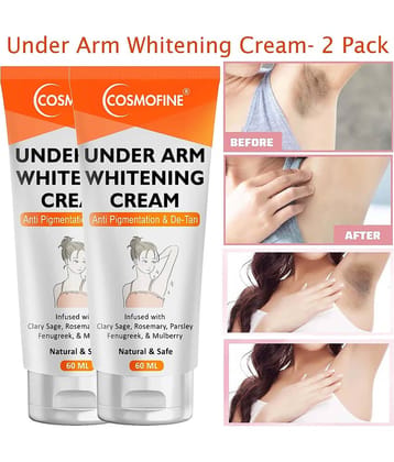 COSMOFINE Underarm Whitening Cream, Goree Whitening Night Cream for All Skin Type 60 ml (Pack of 2)