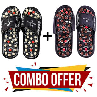 Acupressure Yoga Paduka Power Foot Mat Full Body Relaxer Natural Leg Foot Massager Slippers Massager Combo (Black) (Pack of-2) Acupressure Yoga Paduka Power Foot Mat Full Body Relaxer Natural Leg Foot Massager Slippers Massager Combo (Black) (Pack of-2)