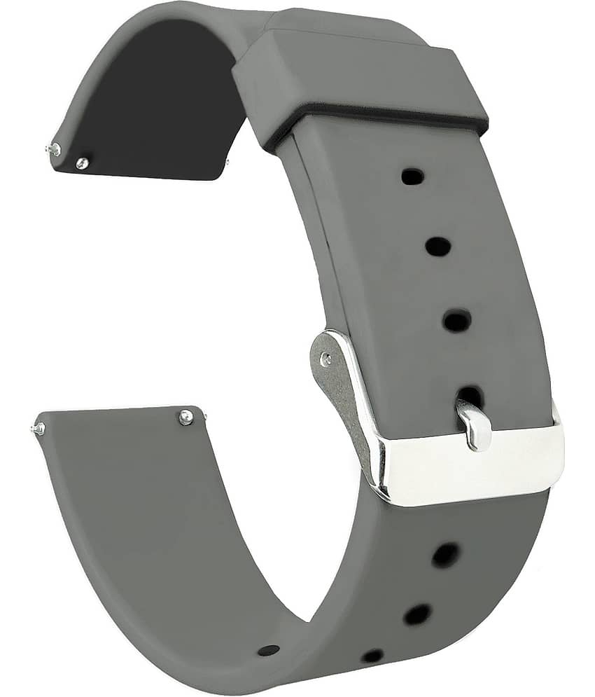 EMPERO 22mm Classic Slim Silicone Belt for Watches Smart Watch Strap  (Gray)