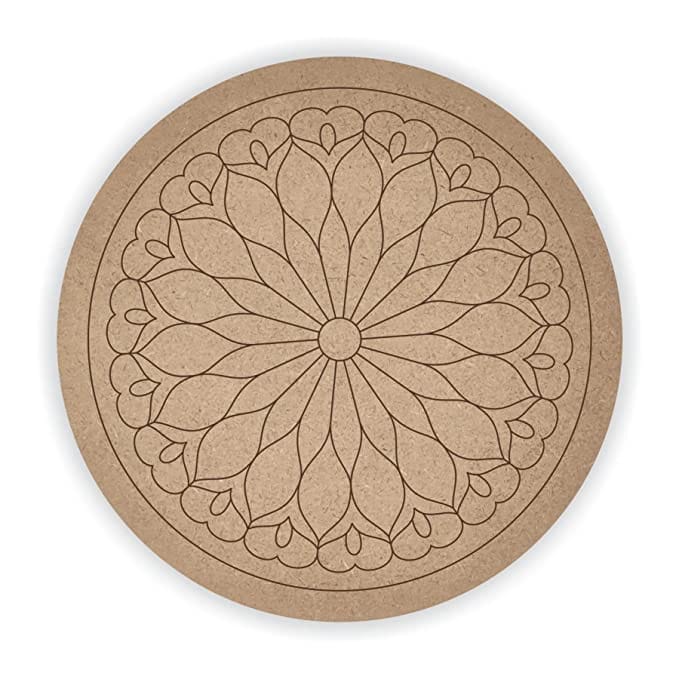 TCF INDIA - Pre Marked Wooden MDF Mandala Shapes Cutout-5 Inch
