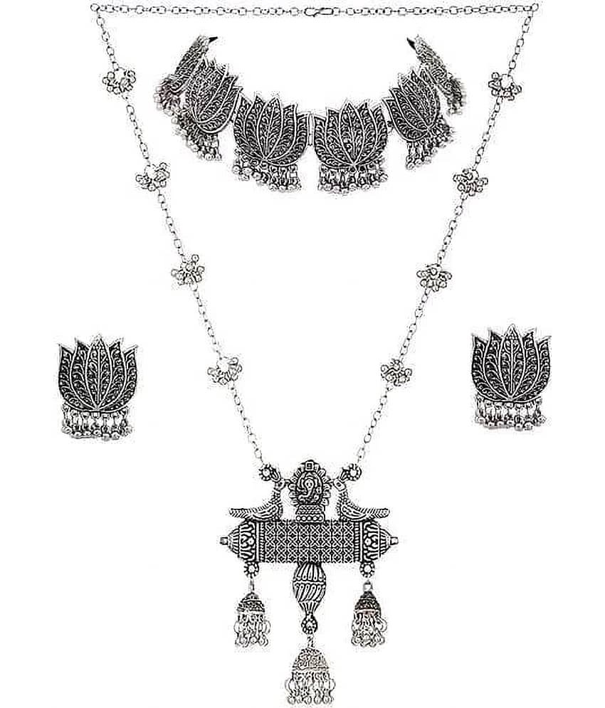 Samridhi DC Silver Alloy Necklace Set ( Pack of 1 )