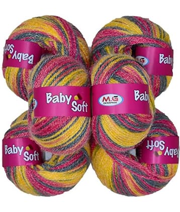 M.G ENTERRPISE Kintting Yarn 100% Acrylic Wool Multi Rowan (6 pc) Baby Wool 4 ply Wool Ball Hand Knitting Wool/Art Craft Soft Fingering Crochet Hook Yarn, Needle Knitting Yarn Thread Dyed