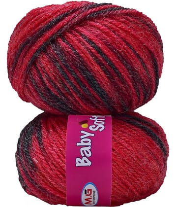 100% Acrylic Wool Red (6 pc) Baby Soft 4 ply Wool Ball Hand SM-V SM-VH