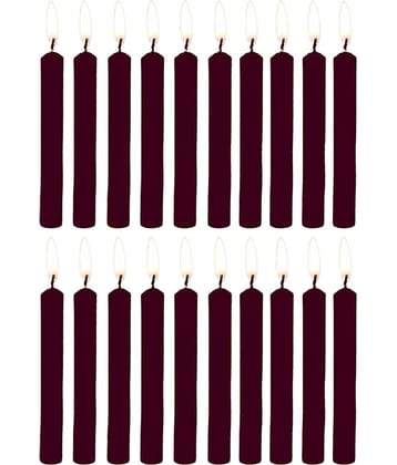 PROSPERRO LUMO - Brown Unscented Tapered Candle 10 cm ( Pack of 20 )