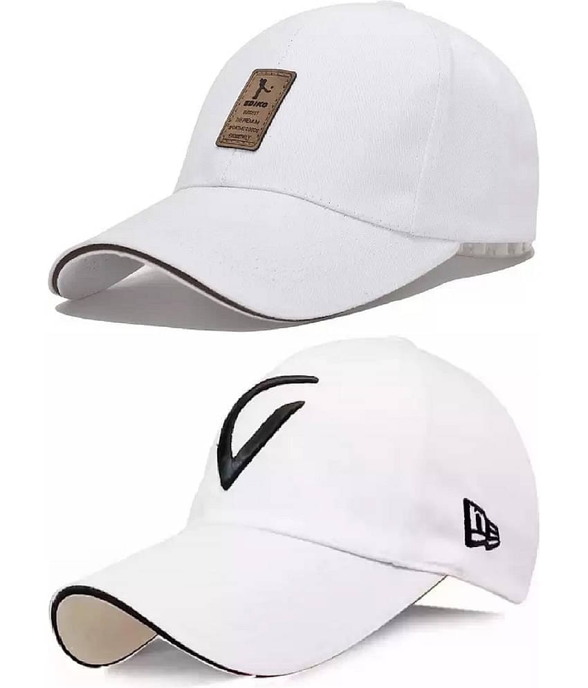 Alamos Pack of 2 Cotton Men's Cap ( White )