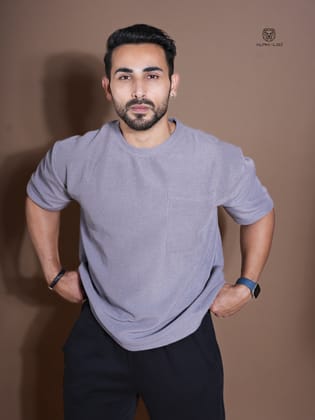 Eternals Oversized Textured Stretchable Tshirt Muave-Extra-Small / Muave / Eternals Oversized Textured Stretchable Tshirt