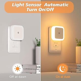 Night Lamp Sensor Light for Bedroom Bed Side Home  Smart Automatic ON/Off Dim LED Lights  Energy Saving 0.5W Lamp  Lo