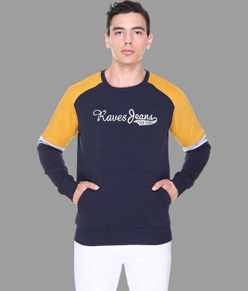 RF RAVES - Mustard Fleece Regular Fit Men's Sweatshirt ( Pack of 1 )