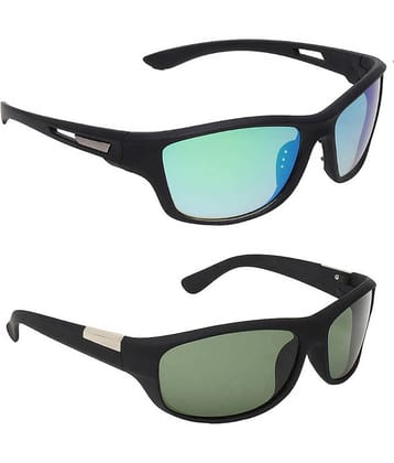 Elligator Black Rectangular Sunglasses ( Pack of 2 )