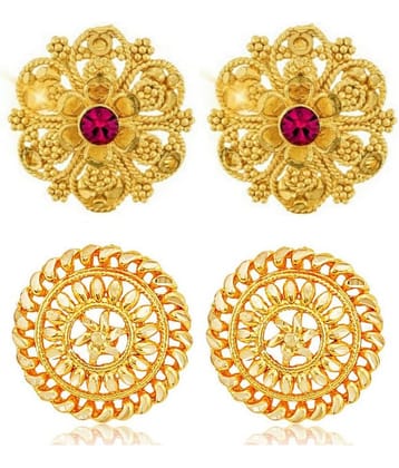Vighnaharta Sizzling Charming Alloy Gold Plated Stud Earring Combo set For Women and Girls  Pack of- 2 Pair Earrings-VFJ1109-1140ERG