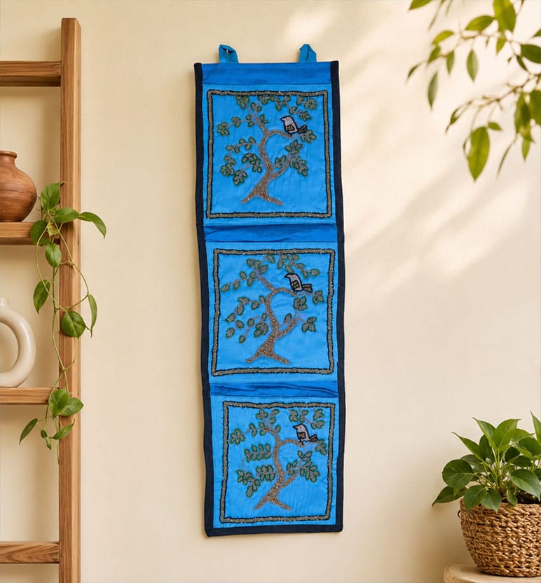 Handcrafted Zari Zardozi Satin Wall Letter Hanging