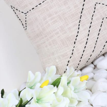 Indihomecraft Handicraft Cotton Cushion Cover - Hand Kantha Embroidery Decorative Art Boho Pillow Block Woven Pillow Cover | Square Shape 20X20 Inches Cushion Cover, Set of 1 Indihomecraft Handicraft Cotton Cushion Cover - Hand Kantha Embroidery Decorative Art Boho Pillow Block Woven Pillow Cover | Square Shape 20X20 Inches Cushion Cover, Set of 1