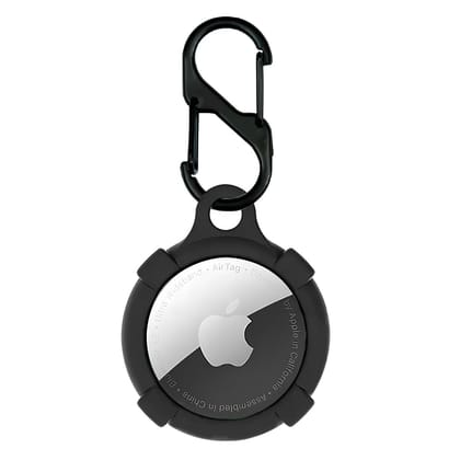LIRAMARK Silicone Case Compatible with Apple AirTag - Full Protection, Keychain Included, Slim and Simple Design, Premium Food Grade Silicone, Scratch-Free, Safe for Kids and Pets [Black] Black / not found