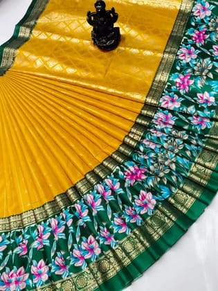 Soft Dola Silk Foil Printed Sarees