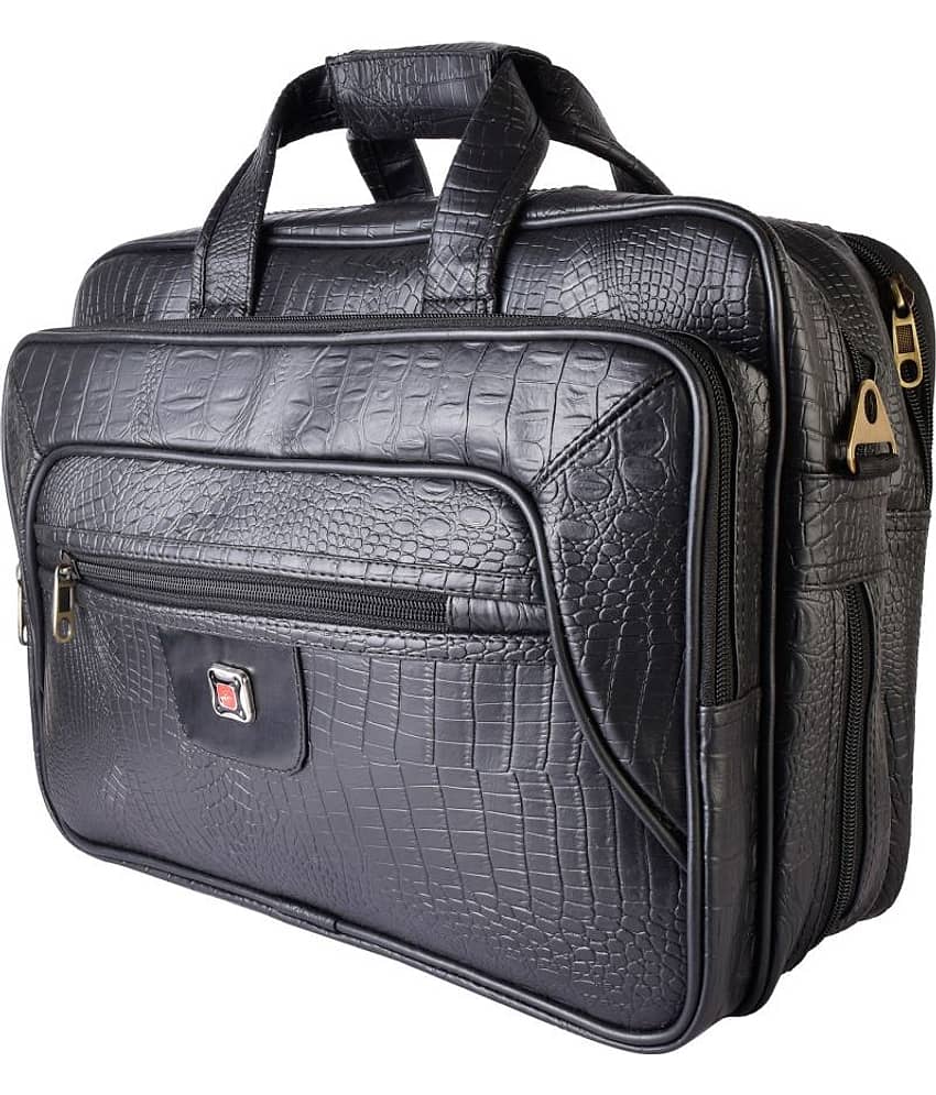 Da Tasche na Black Leather Office Messenger Bag