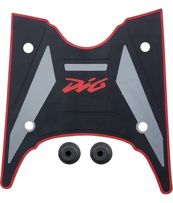 AUTOXYGEN Anti skid Scooter/Scooty Foot Mat Rubber Floor Mat Accessories for Honda Dio BS-6 (Black, Grey & Red)