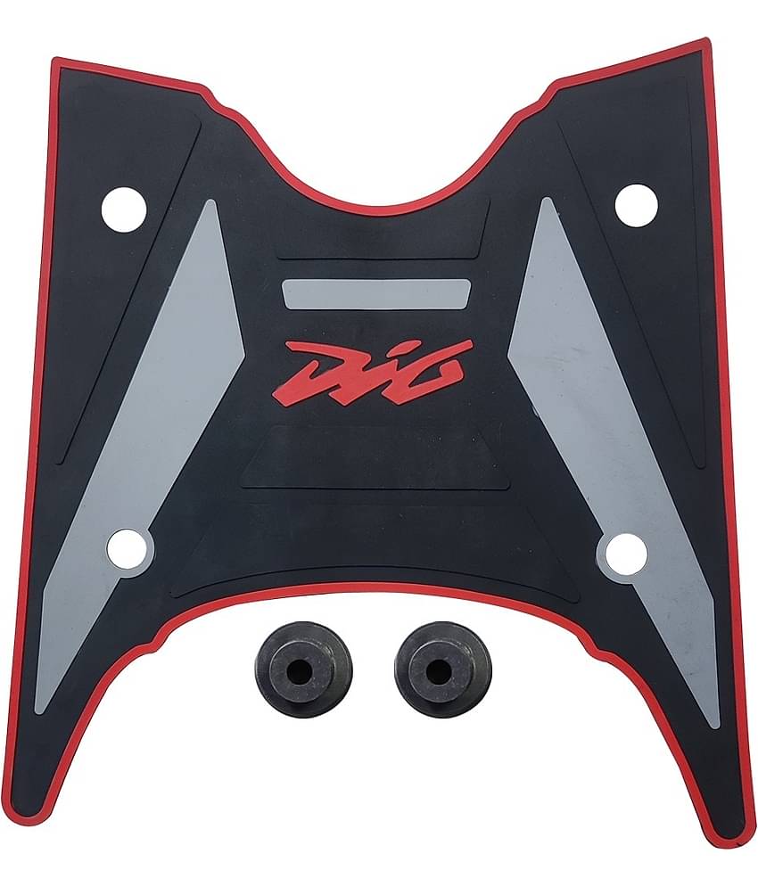 AUTOXYGEN Anti skid Scooter/Scooty Foot Mat Rubber Floor Mat Accessories for Honda Dio BS-6 (Black, Grey & Red)