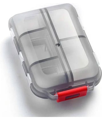 Medicine Pill Box with Travel Medicine Case Kit, Pocket Daily Pharmacy Container, Mini Pocket Size Travel use medicine Organizer Box, Flip Design Double Layer Tablet or Capsule Case Multicolor Pack Of 1