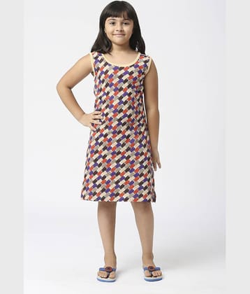 Sini Mini Cotton Shift Dress For Girls ( Pack of 1 , Beige )