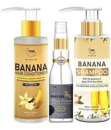 TNW - The Natural Wash - Smoothening Shampoo Conditioner & Serum 200ml (Pack of 3)