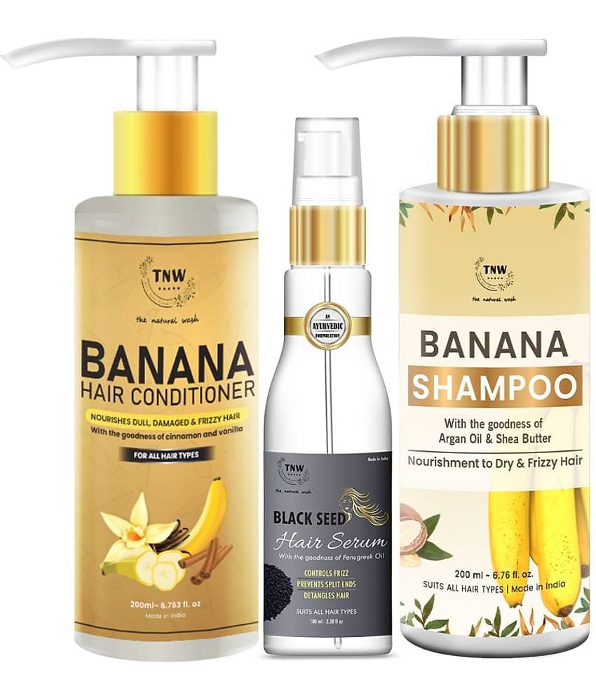 TNW - The Natural Wash - Smoothening Shampoo Conditioner & Serum 200ml (Pack of 3)