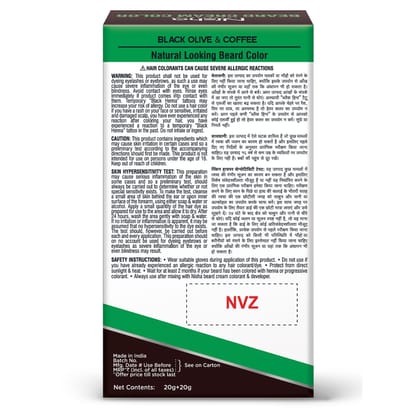 Nisha Beard Colour for Men Black Brown 40g, Professional Beard Hair Colour, Ammonia Free Beard Cream Hair Color