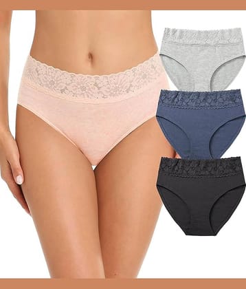 Bebron Pack of 4 Cotton Hipster For Women ( Multicolor3 )