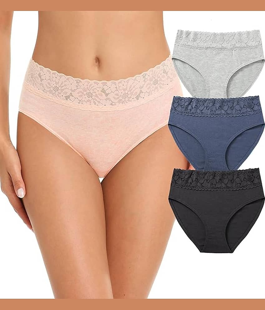 Bebron Pack of 4 Cotton Hipster For Women ( Multicolor3 )