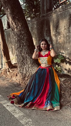 Rayon Mirror Work Gotta Patti Lehenga