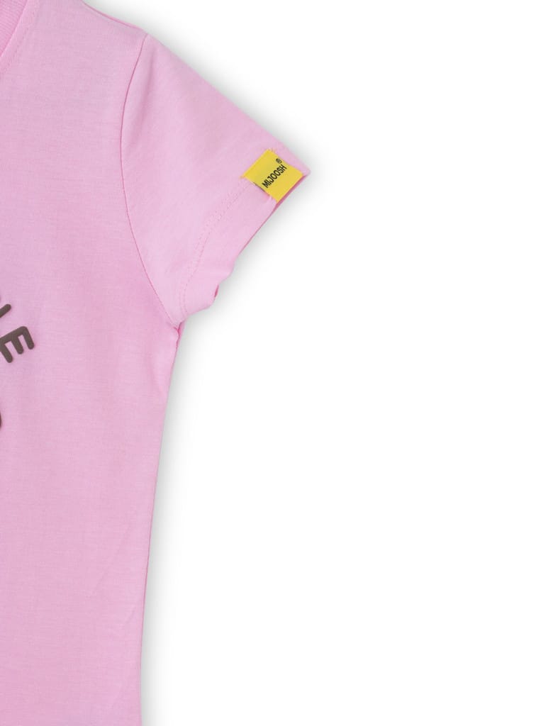 Affordable Kids Girls T shirt Cotton Bon Bon Pink Donut Print 2025 at ShopCircuit | ONDC