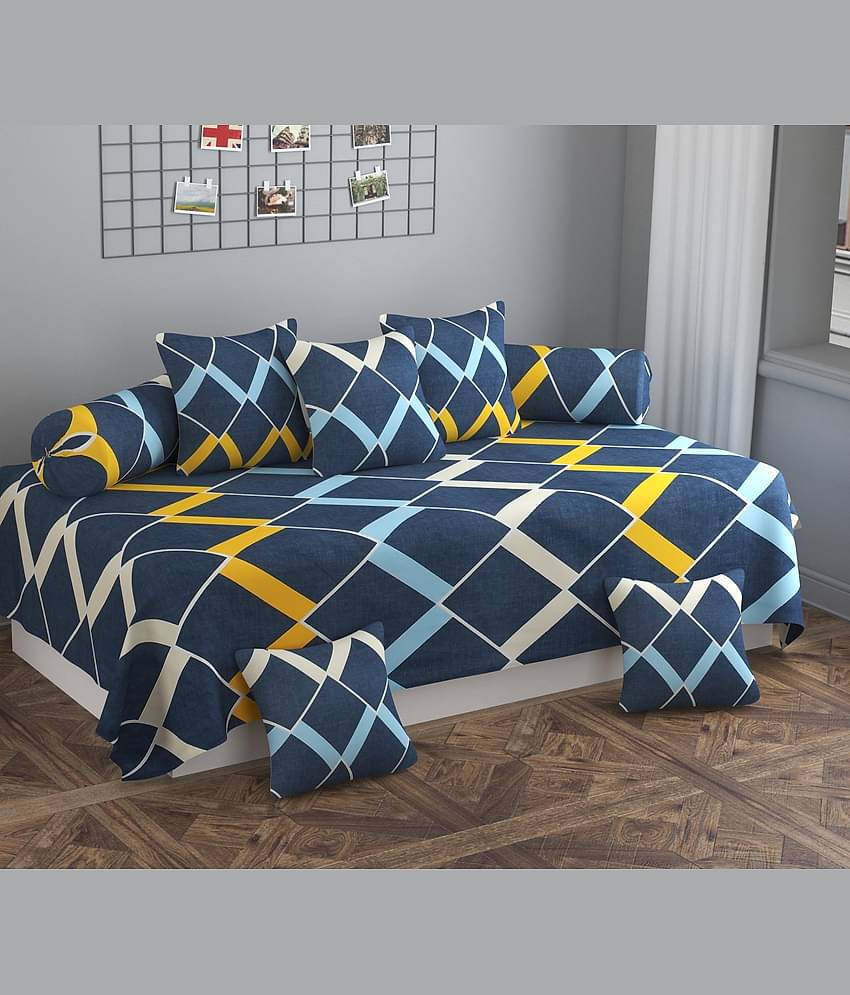 SHOMES Cotton Floral Diwan Set 8 Pcs -