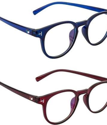Elligator Multicolor Oval Sunglasses ( Pack of 2 ) - Medium