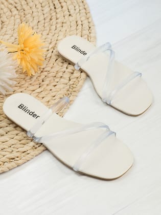 BLINDER White Slippers Flats 4