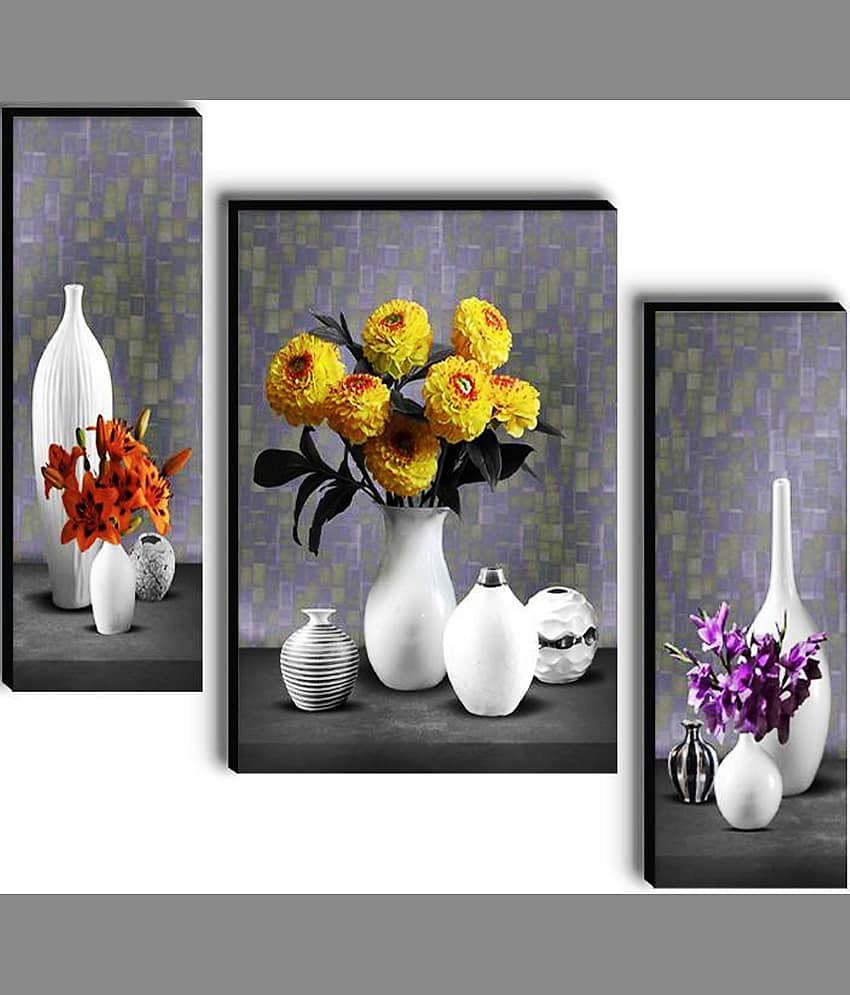 SNDArt - Flower Pots Wall Painting For Living Room Gift Items 12 x 18 inch