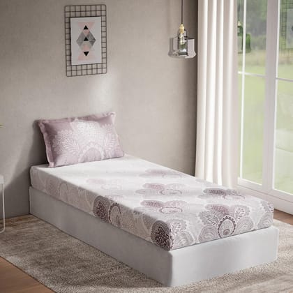 DDECOR - Optima Collection 100% Cotton Ethnic Pattern 136TC Single Bedsheet|152 CM X 224 CM| - Purple