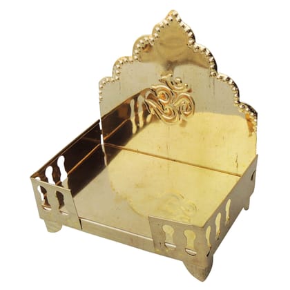 Brass Singhasan Sheet No. 5 for God Idol | Premium Religious Puja Item, Height : 6.4 Inch (ZMAS185 E)