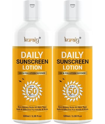 KURAIY SPF 50 PA+++ Sunscreen UV Lotion sunblock 75ML PACK OF 2