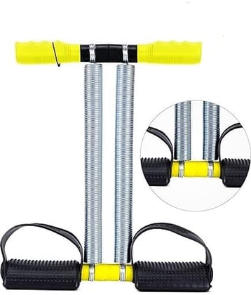 Tummy Trimmer Double Spring,  Men Women for Abs Workout Stomach Exercise Machine Abdominal Belly Exercise Waist Trimmer Home Workout Gym Equipment,(Yellow) of 1
